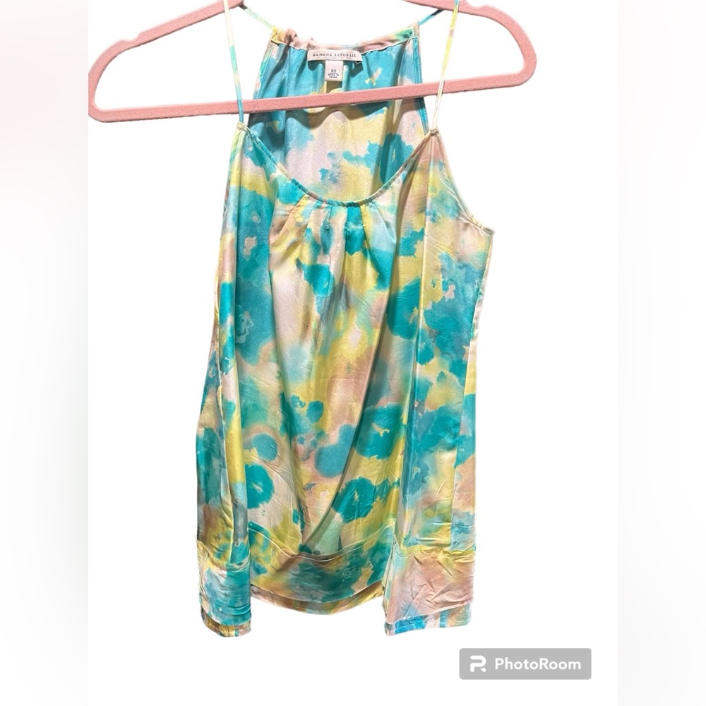 Floral print silk Banana Republic top, XS.